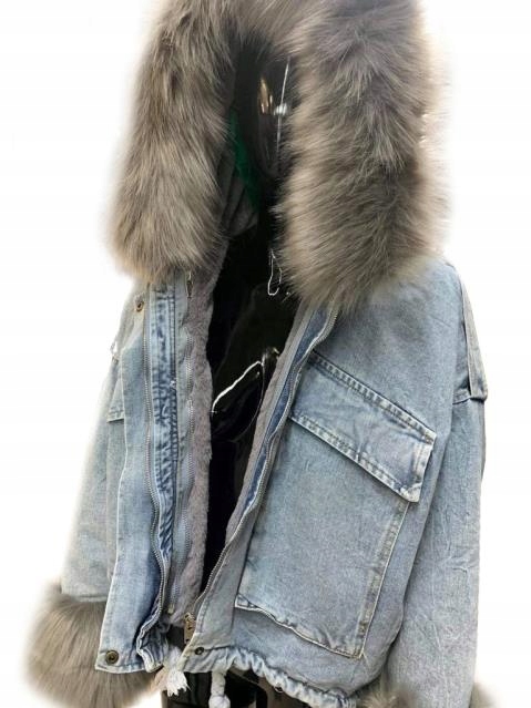 

Kurtka Jeansowa Z Futerkiem Katana Futerko Miś L