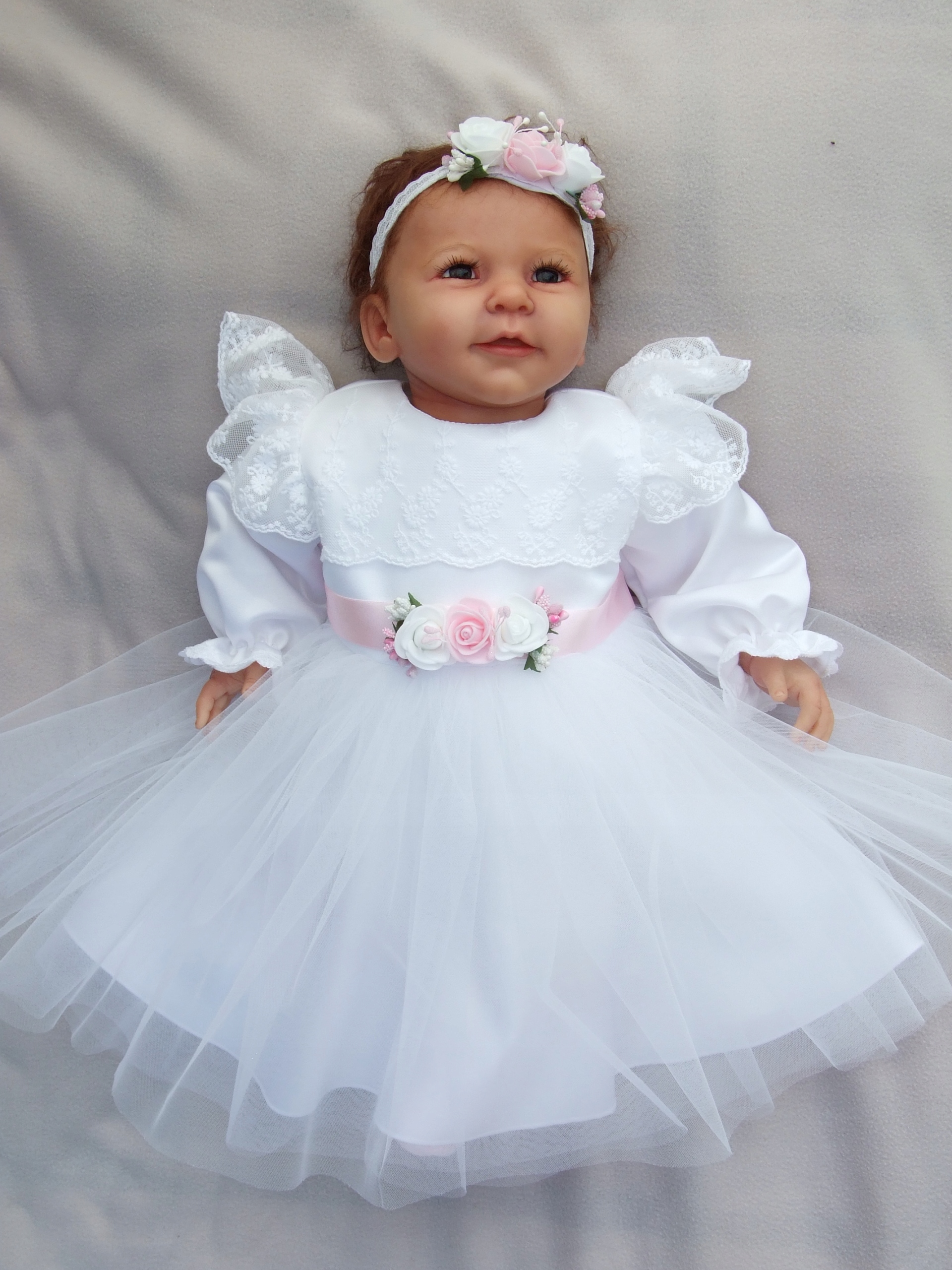 Odzież do CHRZTU- ciepły komplet 5cz. UBRANKO 68r Płeć Dziewczynki