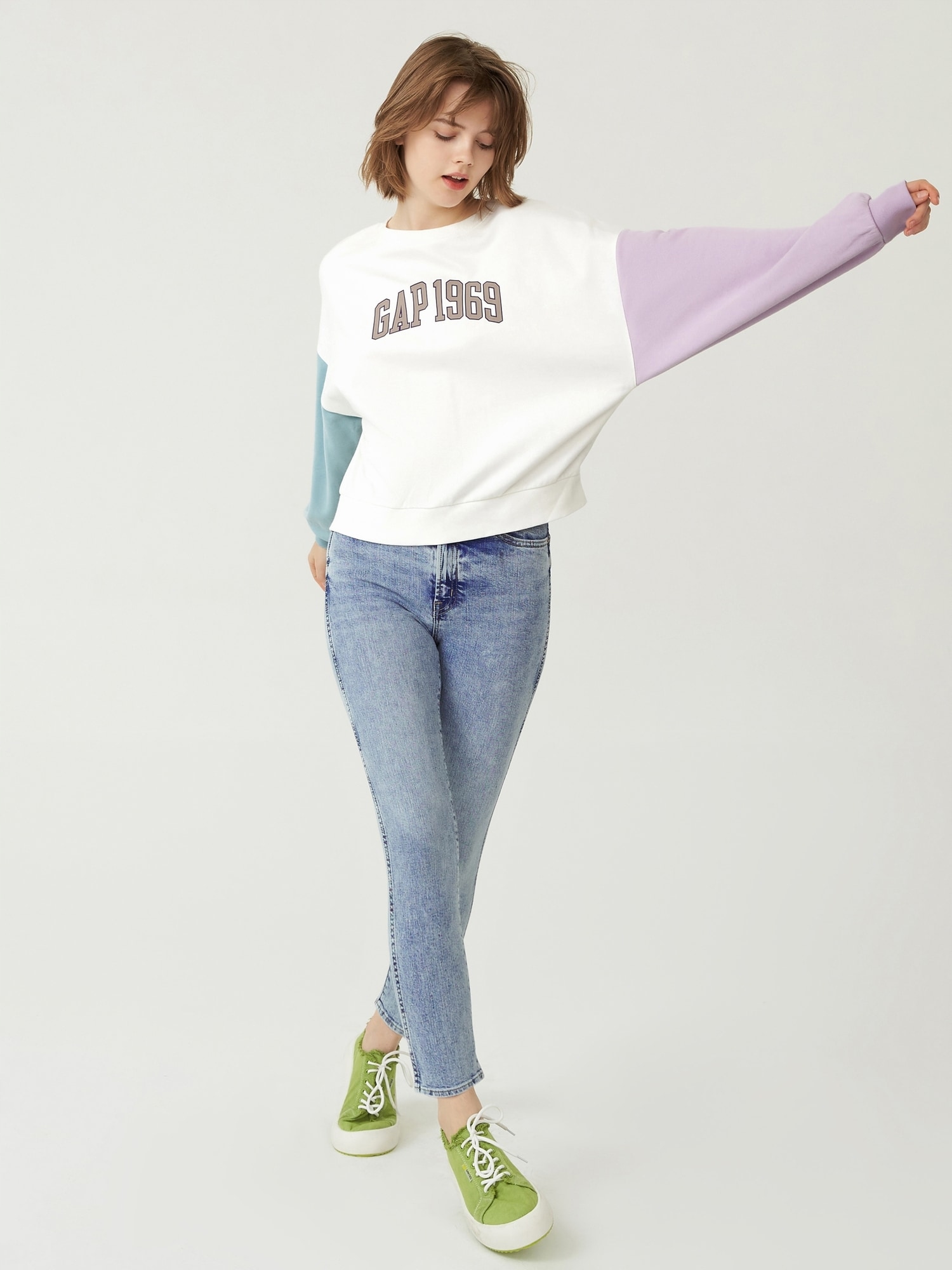 Gap Džíny vintage high rise slim Washwell modrá