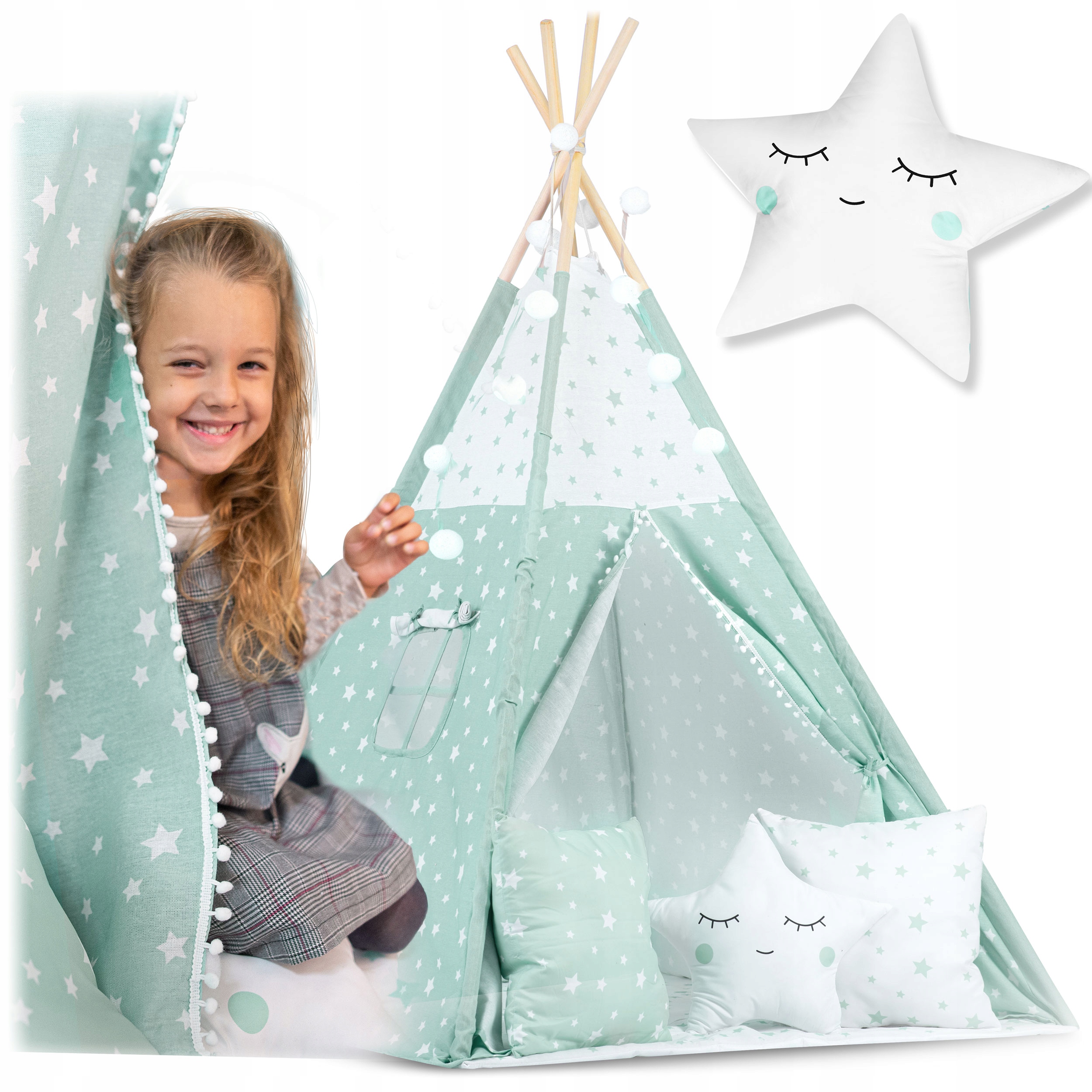 

Tipi namiot dla dzieci Teepee Girlanda Poduszki