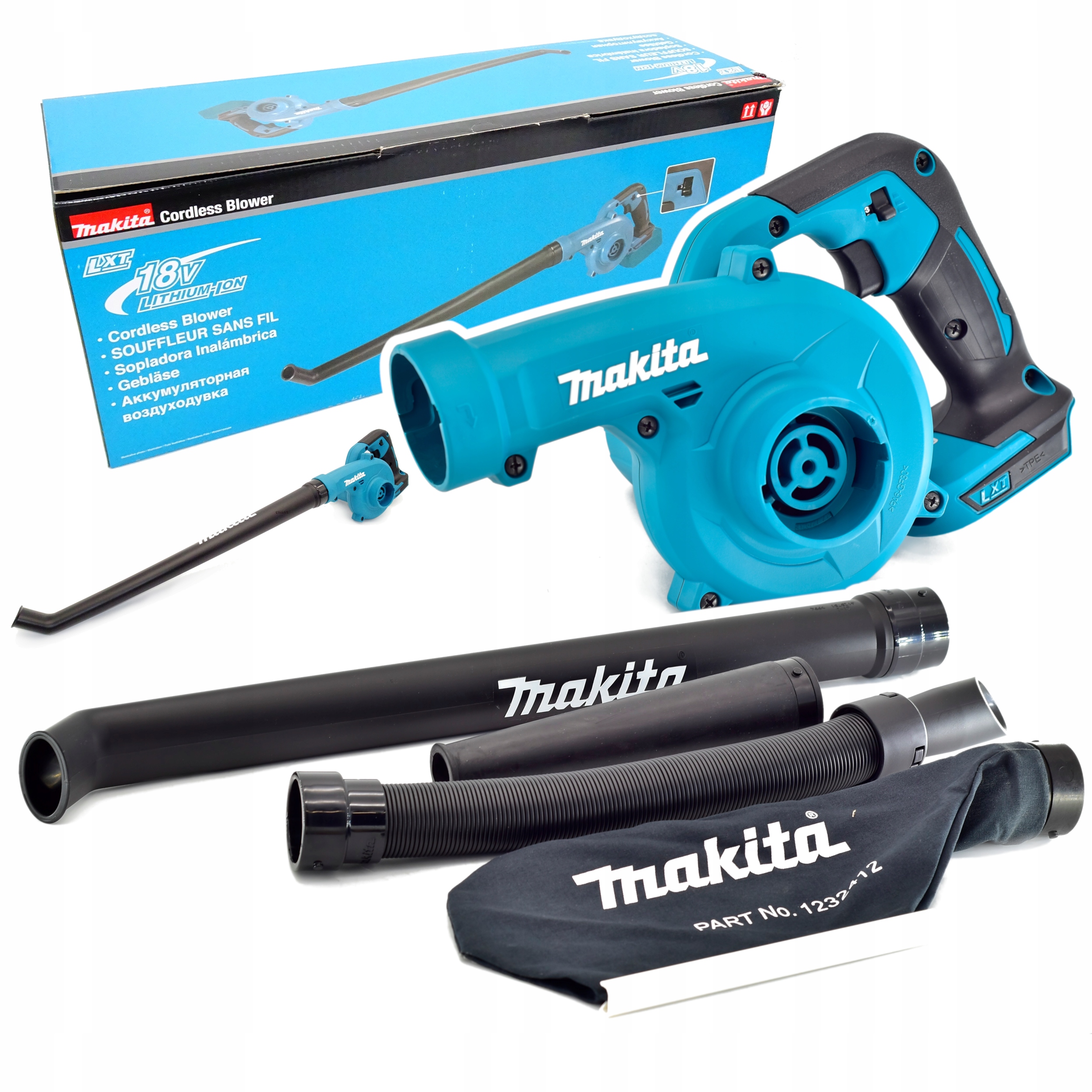 Makita DUB186Z Dmuchawa Odkurzacz akumulatorowy 18V Lxt Wąż Dysza Worek 245