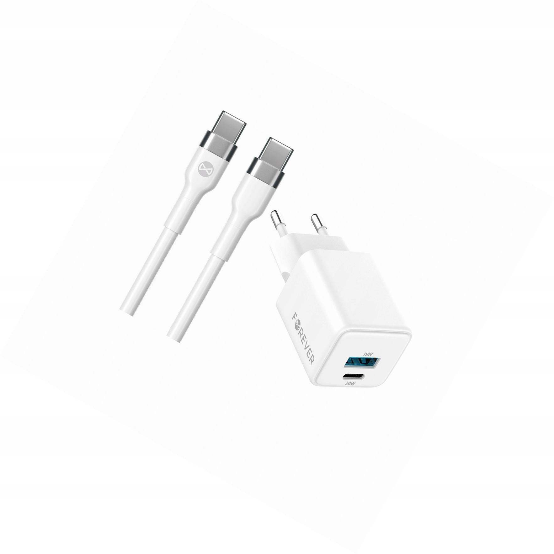 Szybka ładowarka GaN 20W Usb i Usb-c z kablem do Motorola Edge 20 5G