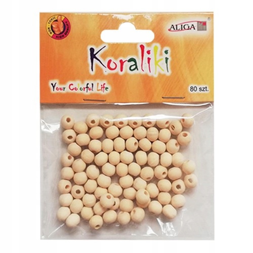 koraliki drewniane naturalne  8mm   80szt.  | PJ-5979 — 3