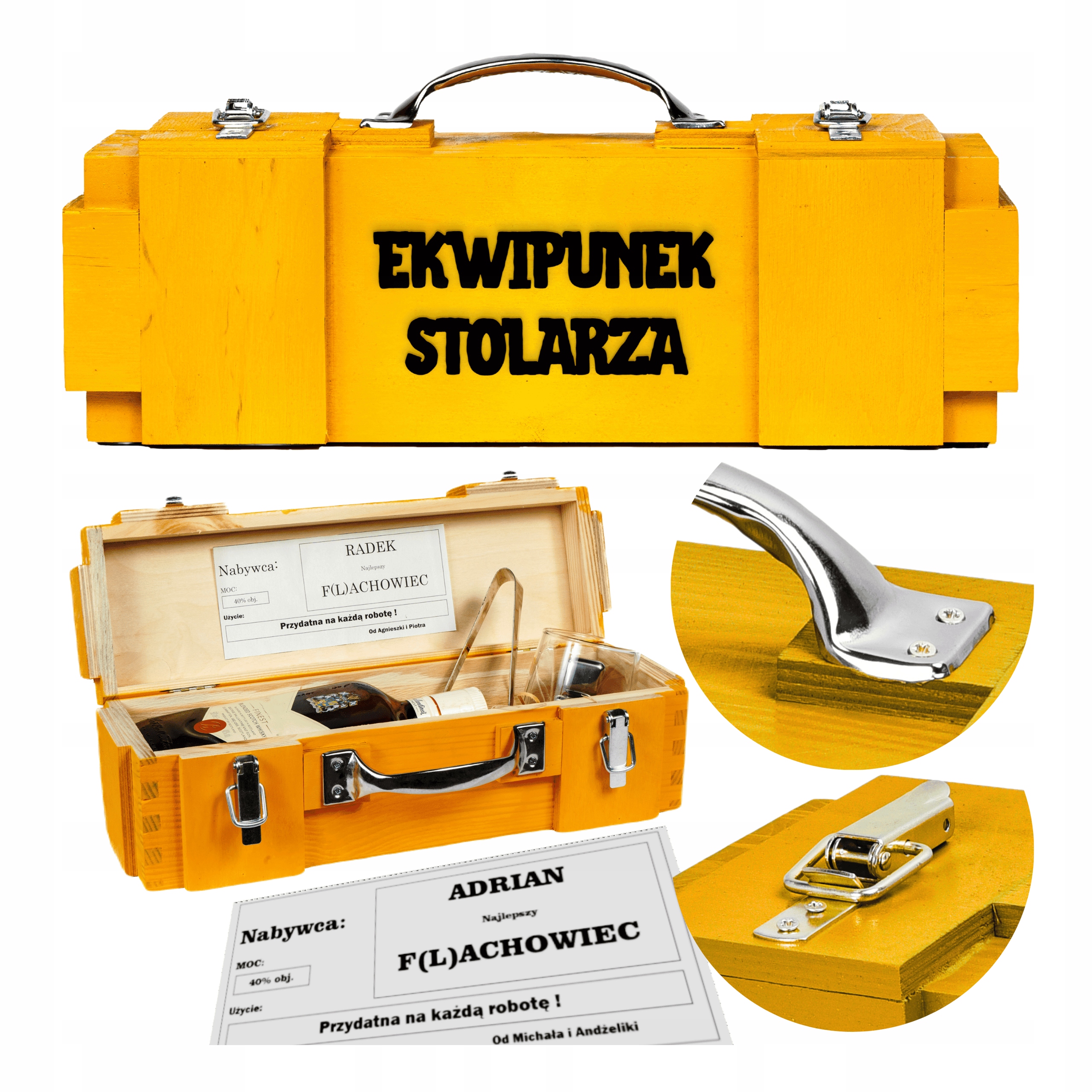 Dárek pro Truhláře k 18-99. narozeninám Krabička na alkohol věnování Dřevo