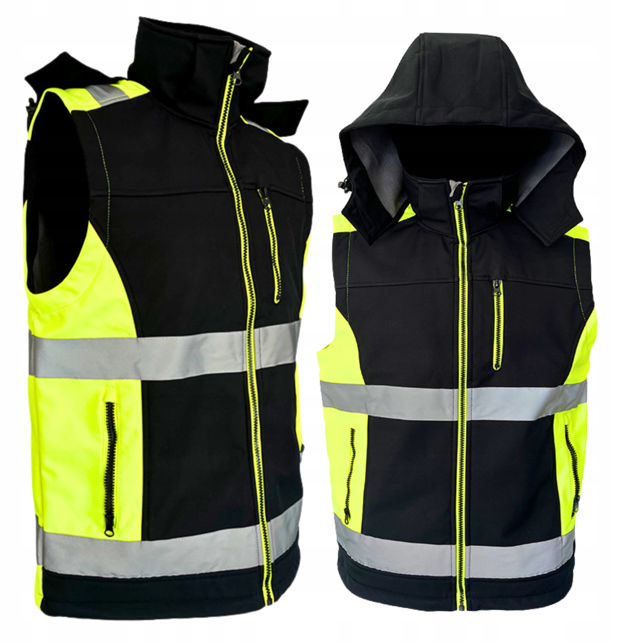 Kamizelka męska Odblaskowa robocza Bezrękawnik męski roboczy Bhp z Kapturem