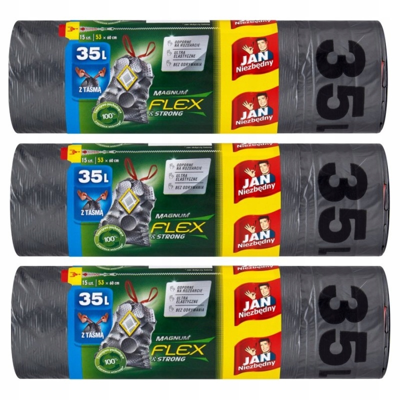 

Jan Niezbędny worki na śmieci magnum flex 3x 35L
