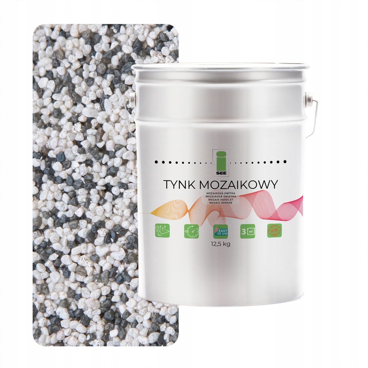 Mozaiková pryskyřičná omítka Marmolit Šedá Světlá M21 12,5 kg Mrazuvzdorná