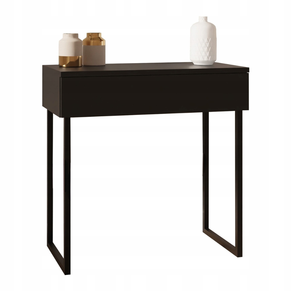 Toaletní Stolek, komoda na nožkách se spodním úchytem, černá, šířka 70 cm