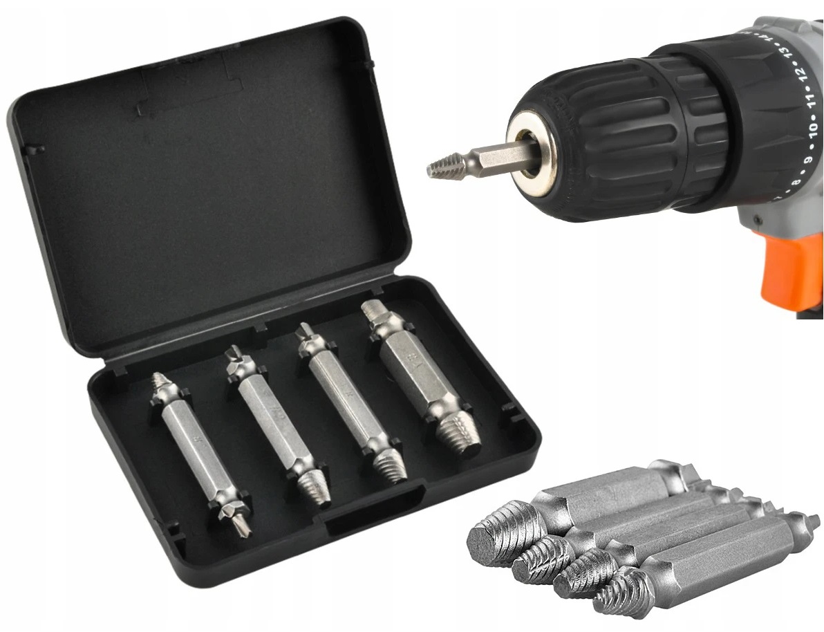 Zestaw Bitów wykrętaki do urwanych śrub 4szt.