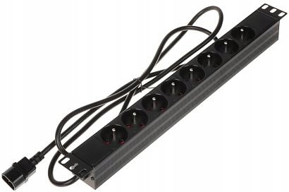 Zásuvková Lišta Rack 19" PD-8/R/IEC-N 8 Zásuvek Cee 7/5 1.8M 2500W