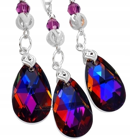 Krystaly Krásný komplet *Volcano Amethyst* Stříbro