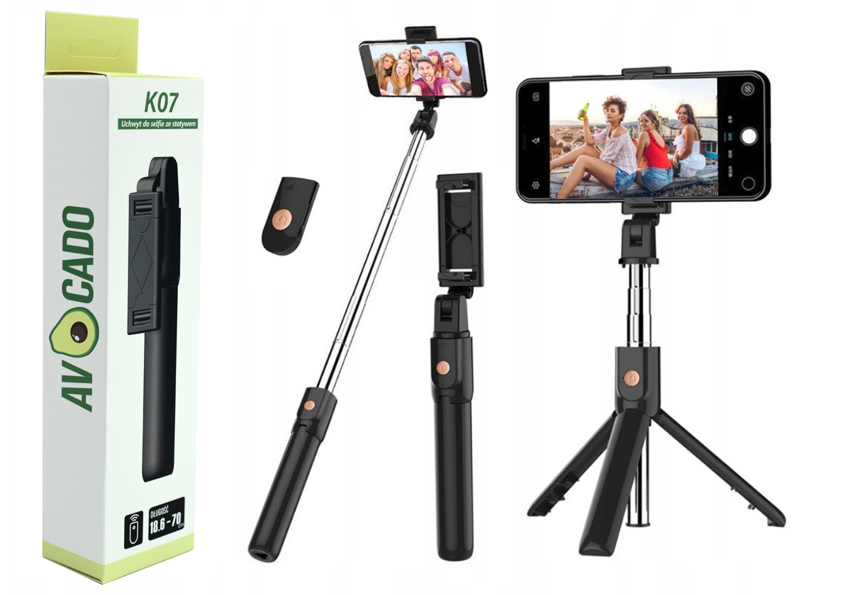 SELFIE STICK STATYW DO TELEFONU TRIPOD Z PILOTEM KIJEK STATYW BLUETOOTH BT