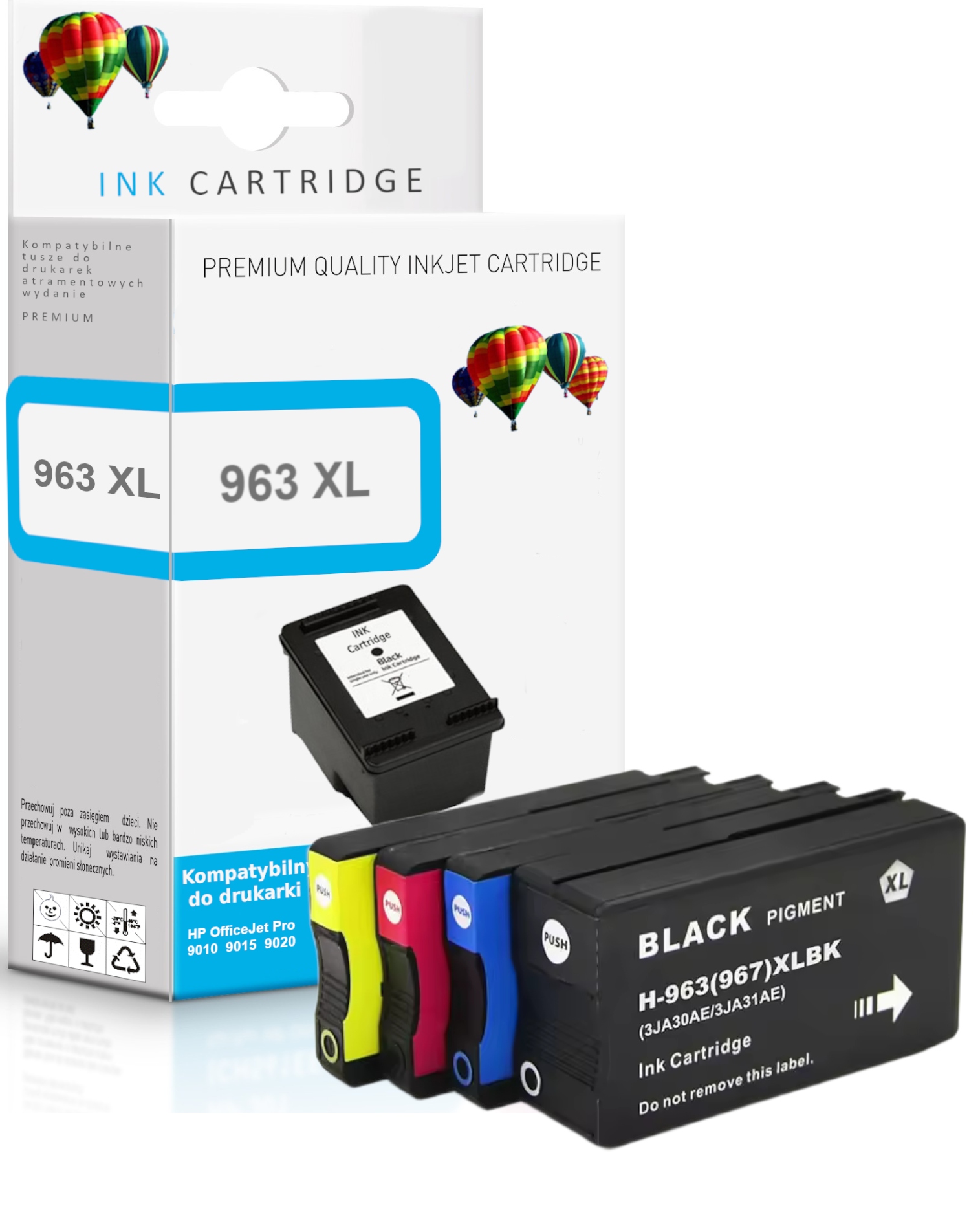 4x 963 XL tusz do hp 9010e 9014e 9012e 9020e drukarki OfficeJet 9013e 9015e