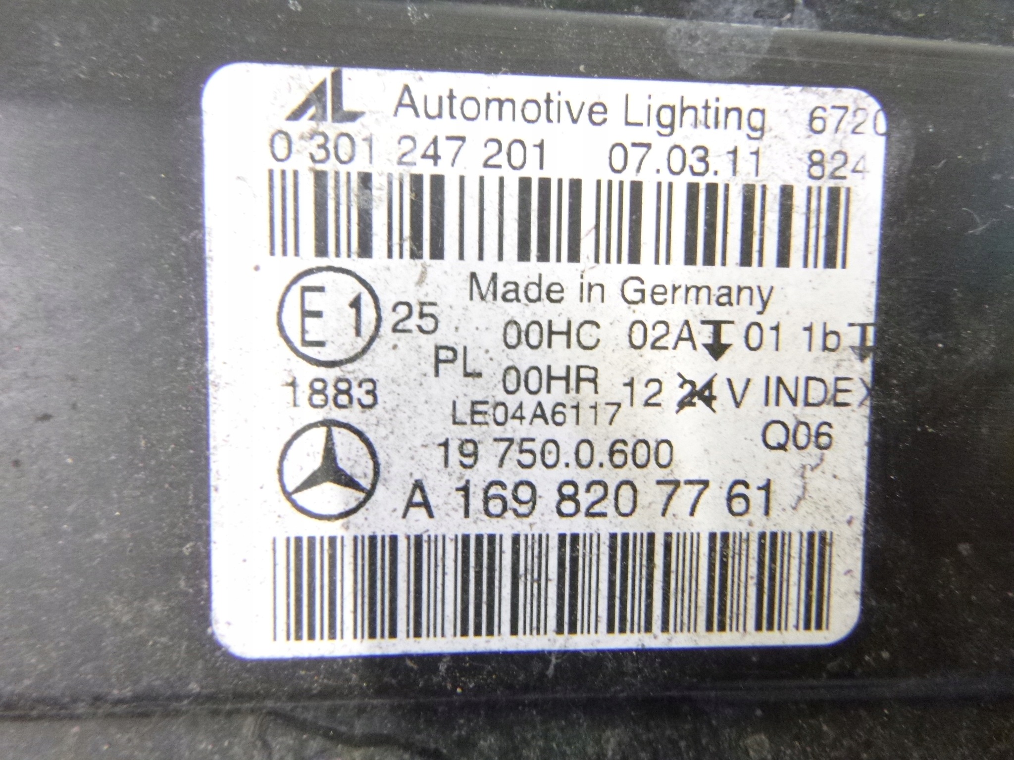 light front left MERCEDES B KLASA W245 A 1698201861 2008r.