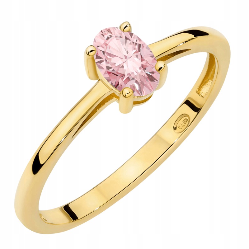 Zlatý Prstýnek pr. 585 14k s oválným laboratorním diamantem 0.50ct
