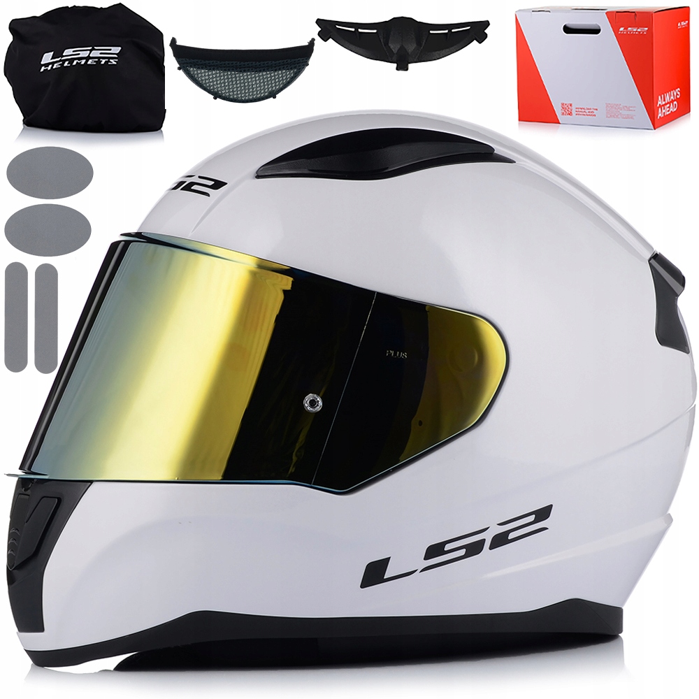 Motocyklová Prilba LS2 FF353 Rapid II Biely Lesk Ece 22.06 Zlaté Sklo