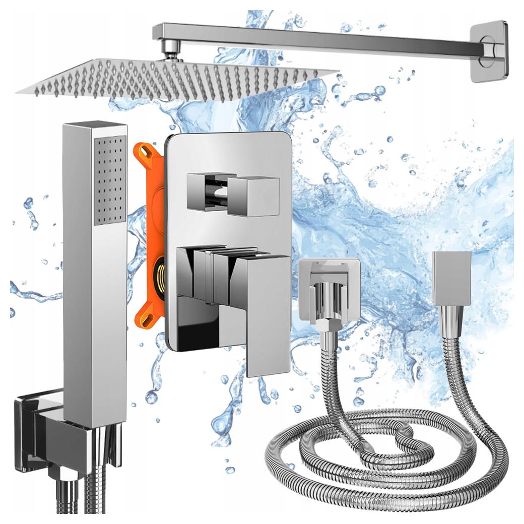 Strieborná Sprchová Hlavica Zapustená Súprava Do Kúpeľne Sprcha Batéria Paje