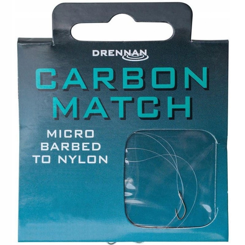 Drennan Carbon Match Haczyki Z Przyponem 35cm /8 sztuk Rozmiar 18 /0,10mm