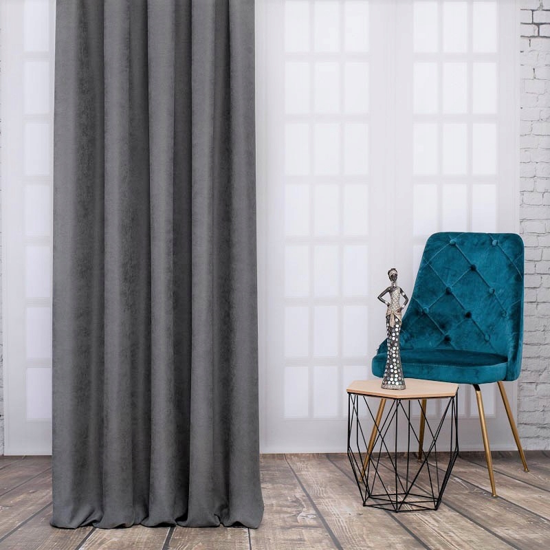 ZASŁONY EFE 150x450 ANTRACYT TAŚMA Na Wymiar Wzór gładki