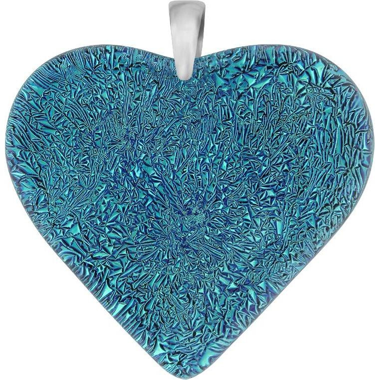 Dámský modrý přívěsek Harf sklo murano srdce