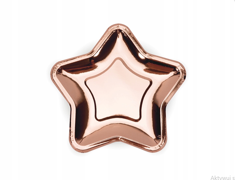 TALERZYKI PAPIEROWE GOLD ROSE GWIAZDKA Z 6 SZT