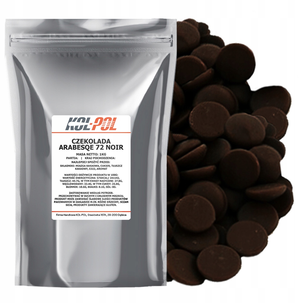 Czekolada Belgijska 72% Ciemna 1kg Fontann fondue