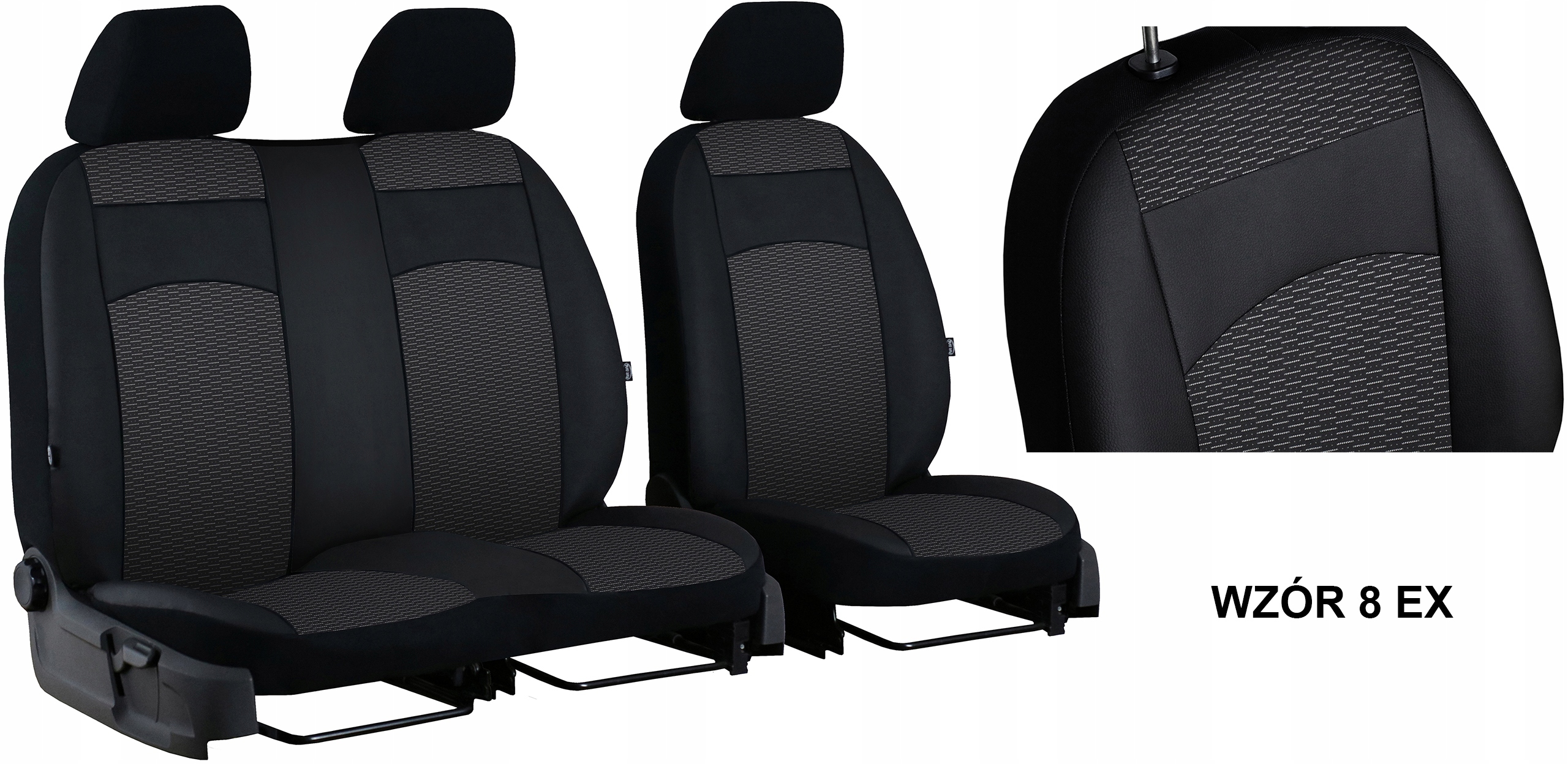 POKROWCE MIAROWE NA FOTELE DO RENAULT MASTER 3 2+1 Cechy dodatkowe szwy/otwory na poduszki powietrzne