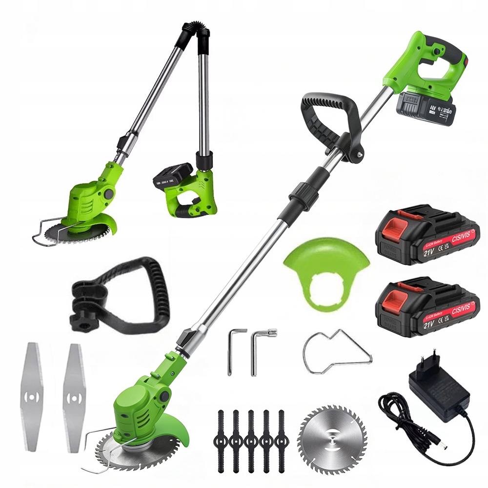 Aku Vyžínač Křovinořez Zahradní Sekačka Na Trávy 2x Aku Set