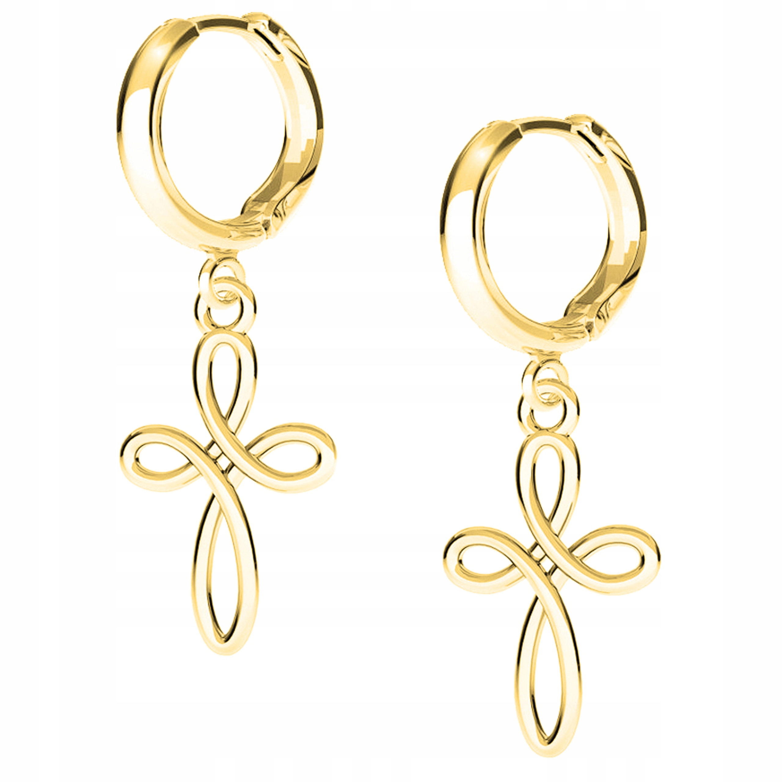 Náušnice zlaté Prolamovaný Křížek Kříž 925