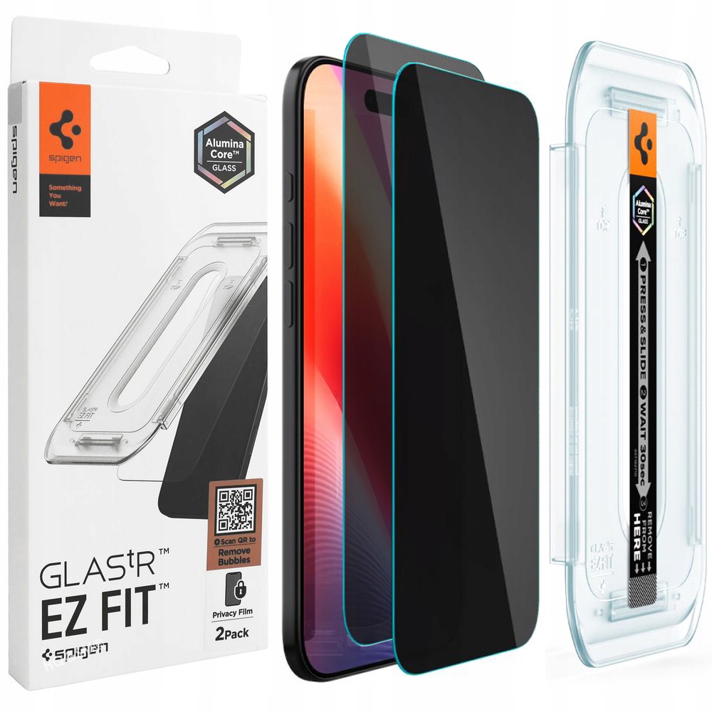 2x S Privátním Filtrem Sklo Spigen Ez Privacy AluminaCore pro Apple iPhone Air