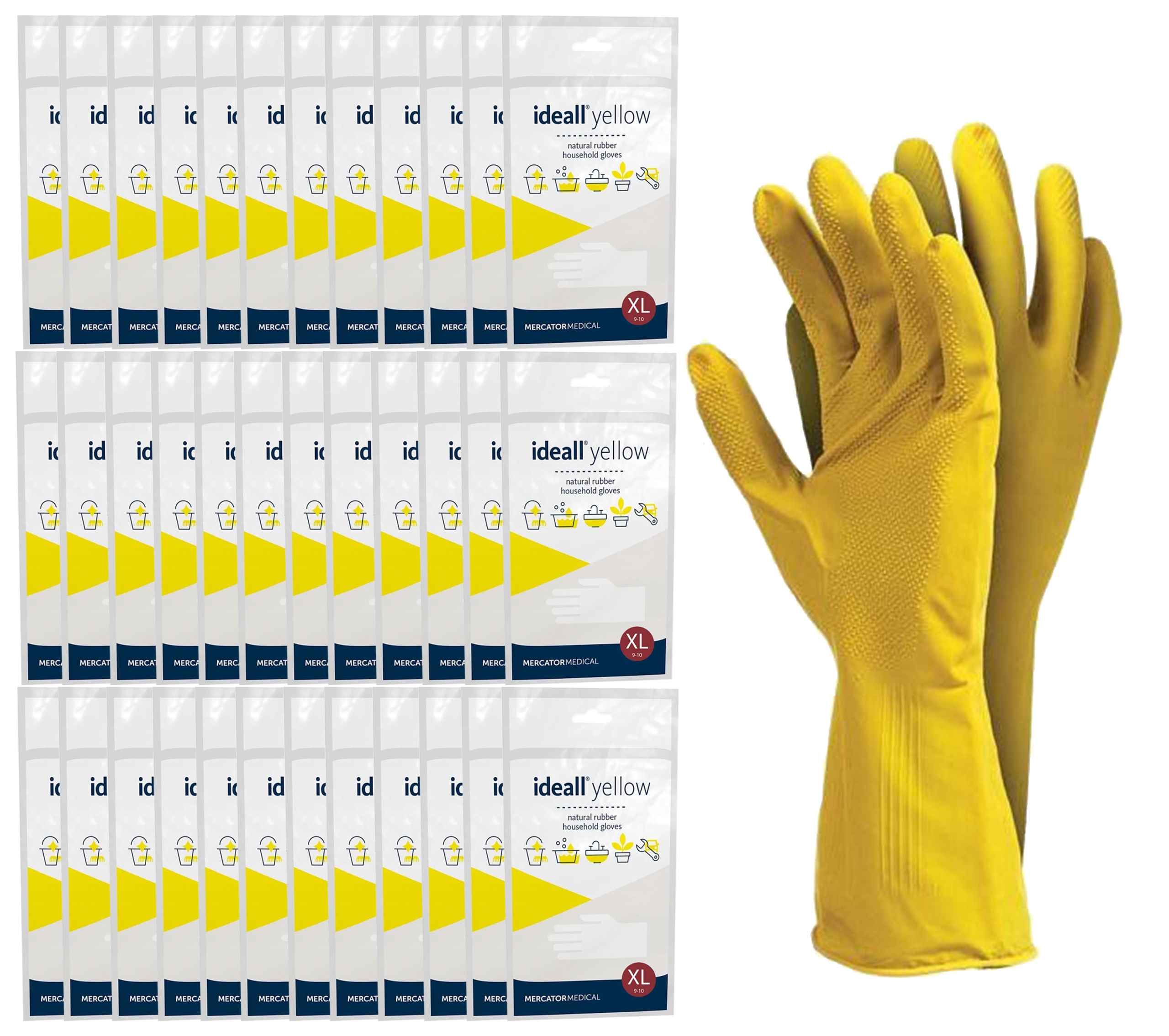 Gumové Hospodářské Rukavice Ideall Yellow XL x 120