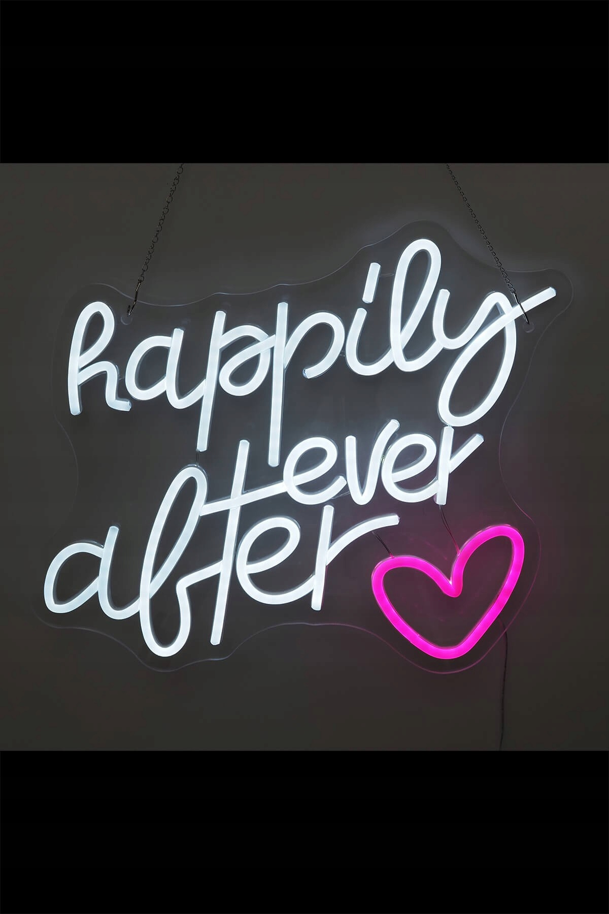 Neon Led – „happily Ever“ studená bílá Dekorace Svatební Hostina Dárek