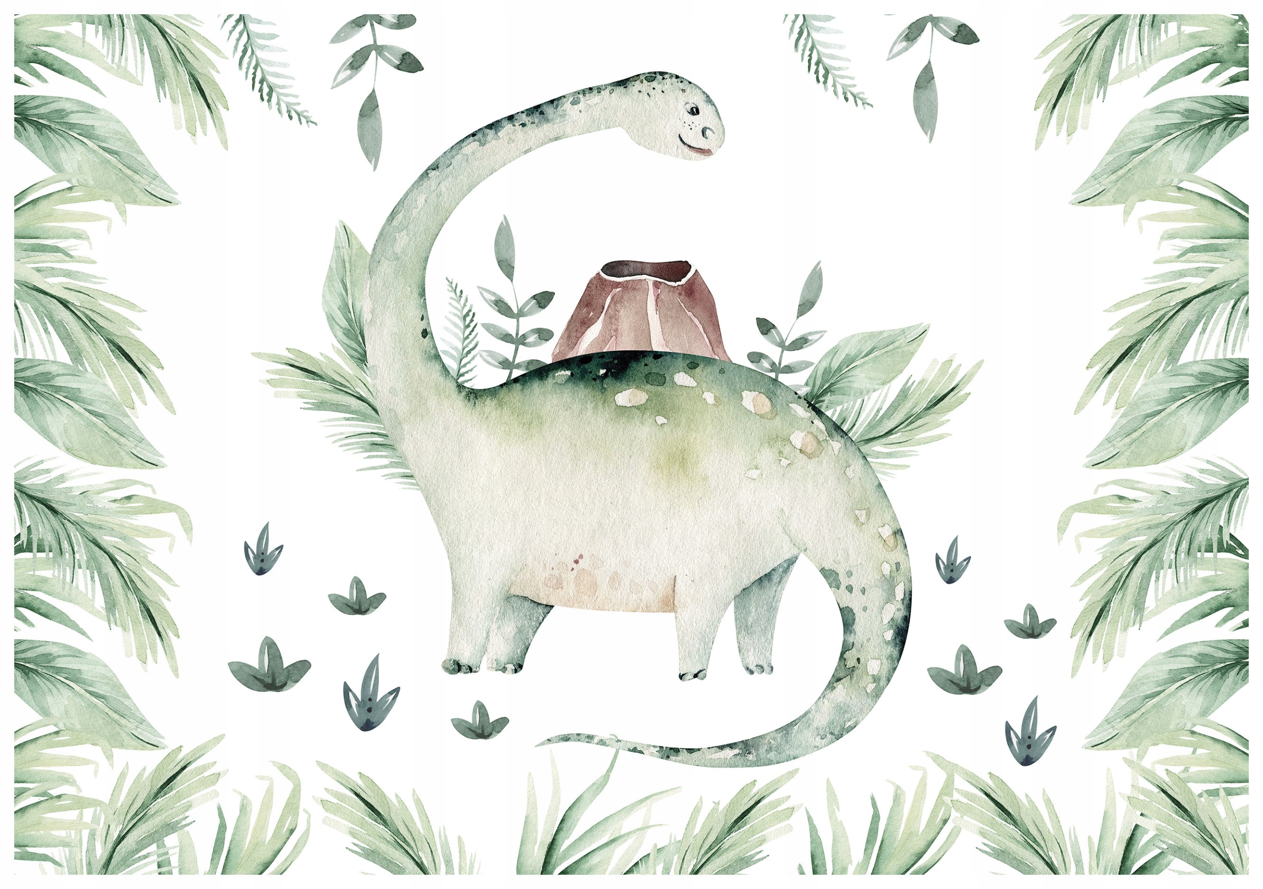 Vliesová fototapeta Akvarelové listy na bielom pozadí 350x250 lepidlo