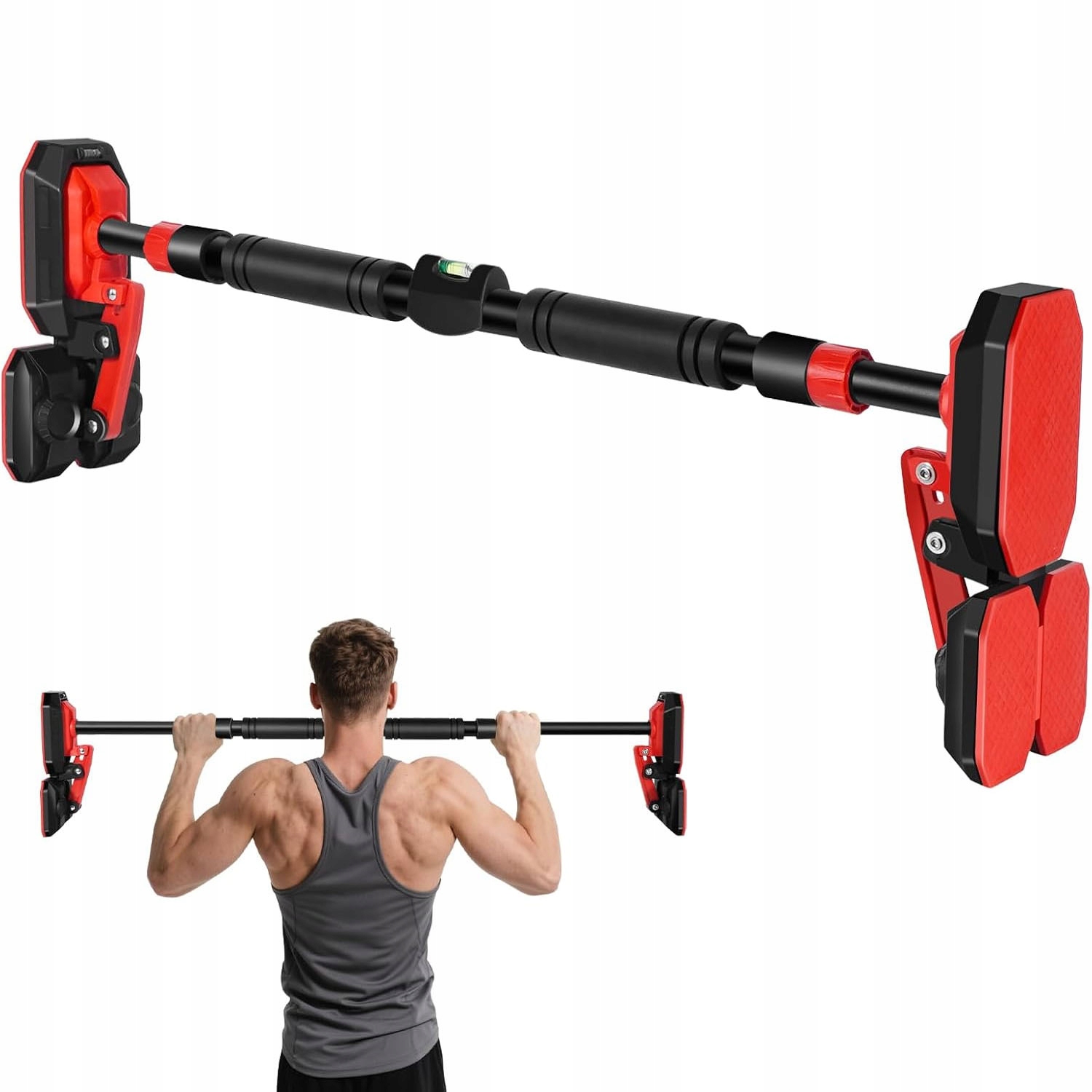 Hrazda pro zvedání cvičení, nastavitelná, ocelová, prémiová, 76-100 cm