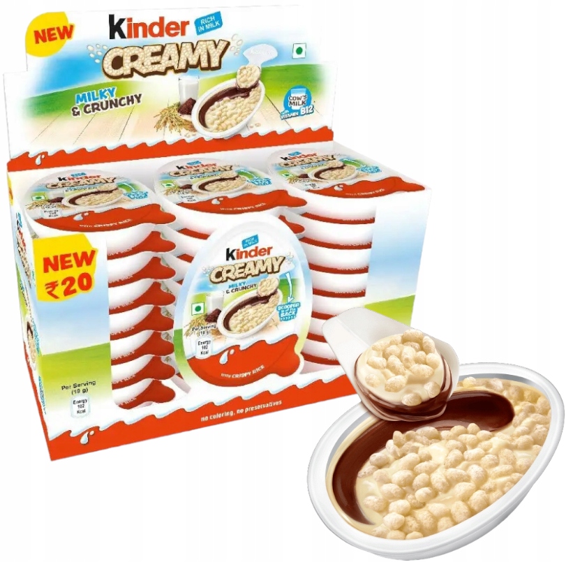 24x Kinder Creamy kakaový krém s pufovanou rýží, 19 g