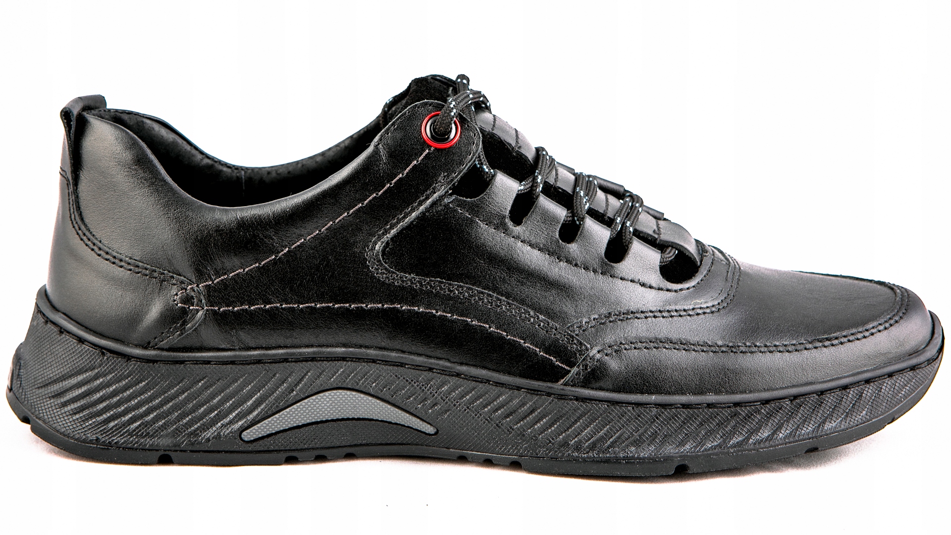 Buty męskie skórzane POLSKIE czarne 42 EAN (GTIN) 5904252869482