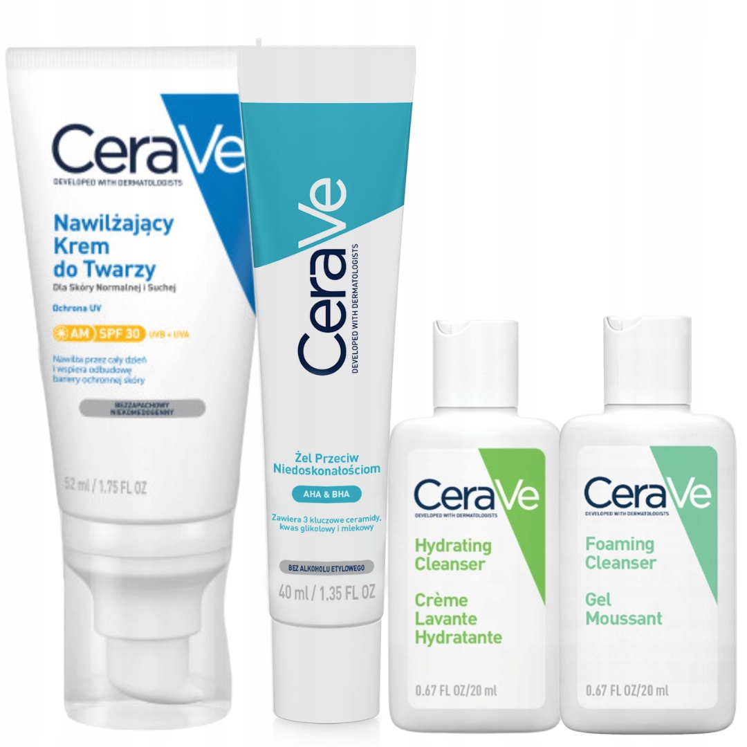 CeraVe Żel Przeciw Niedoskonałościom 40ml Krem Do Twarzy SPF30 52ml