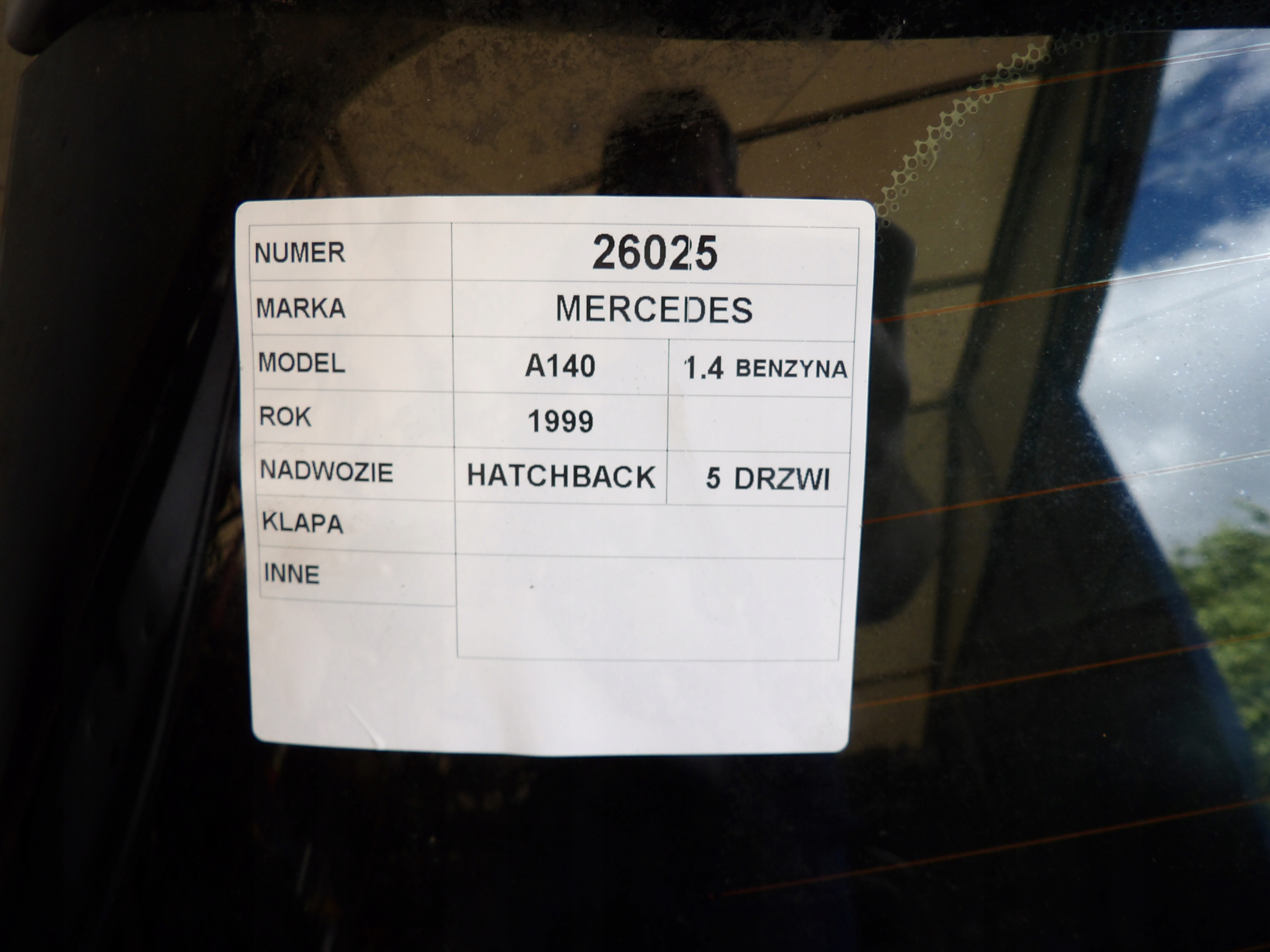 Mercedes A140 boot doors A1687420110 HB 5D