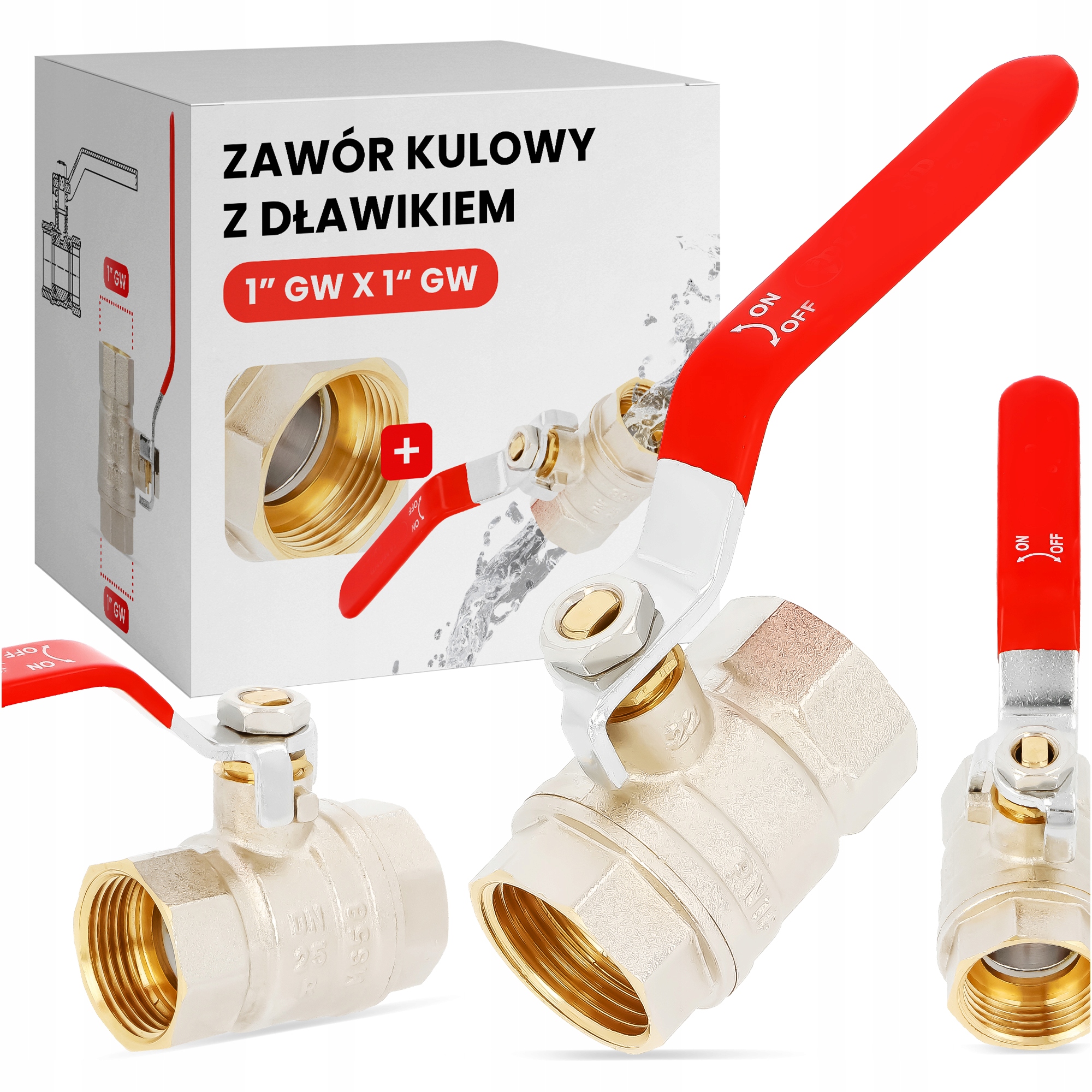 

Zawór Kurek Kulowy z Dławicą Zamknięcia Wody 1''