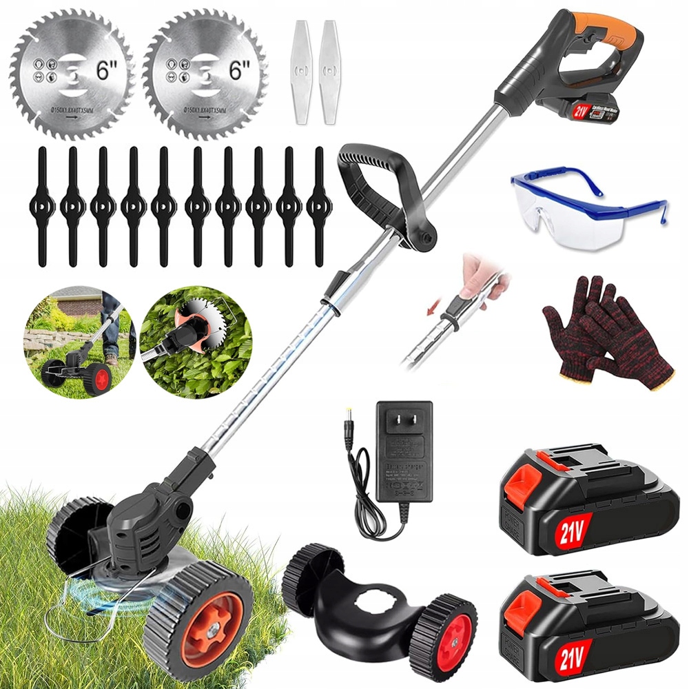 Podkaszarka Akumulatorowa Kosa Ogrodowa Wykaszarka Do Trawy 2XAKU 21 V