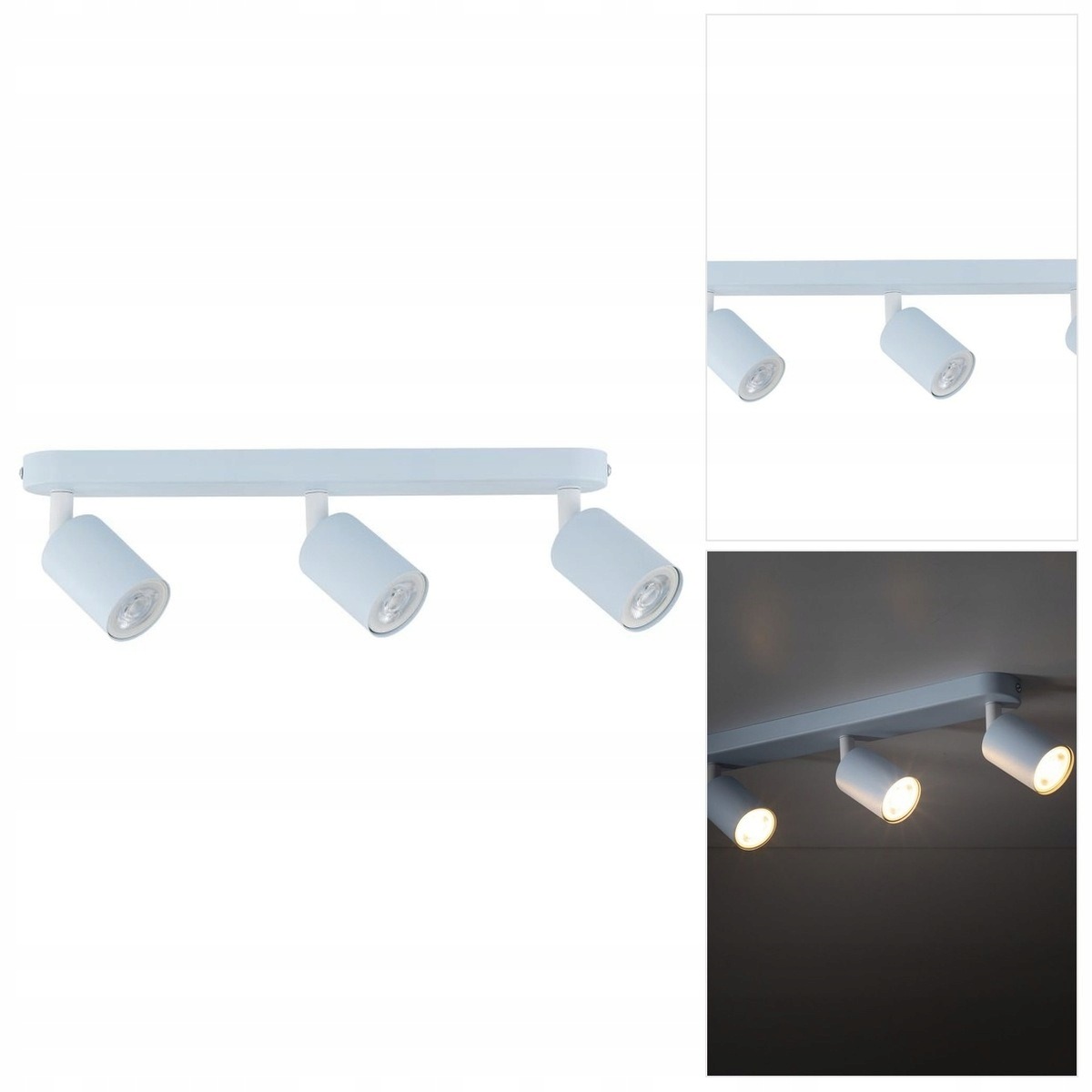 Lampa reflektorová modrá Livia tři zdroje nad obrazem v obývacím pokoji Tk Lighting