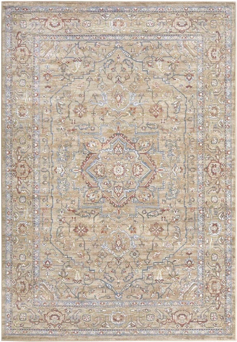 Koberec 135x195 cm tradičný, klasický do obývačky, béžovo-krémový