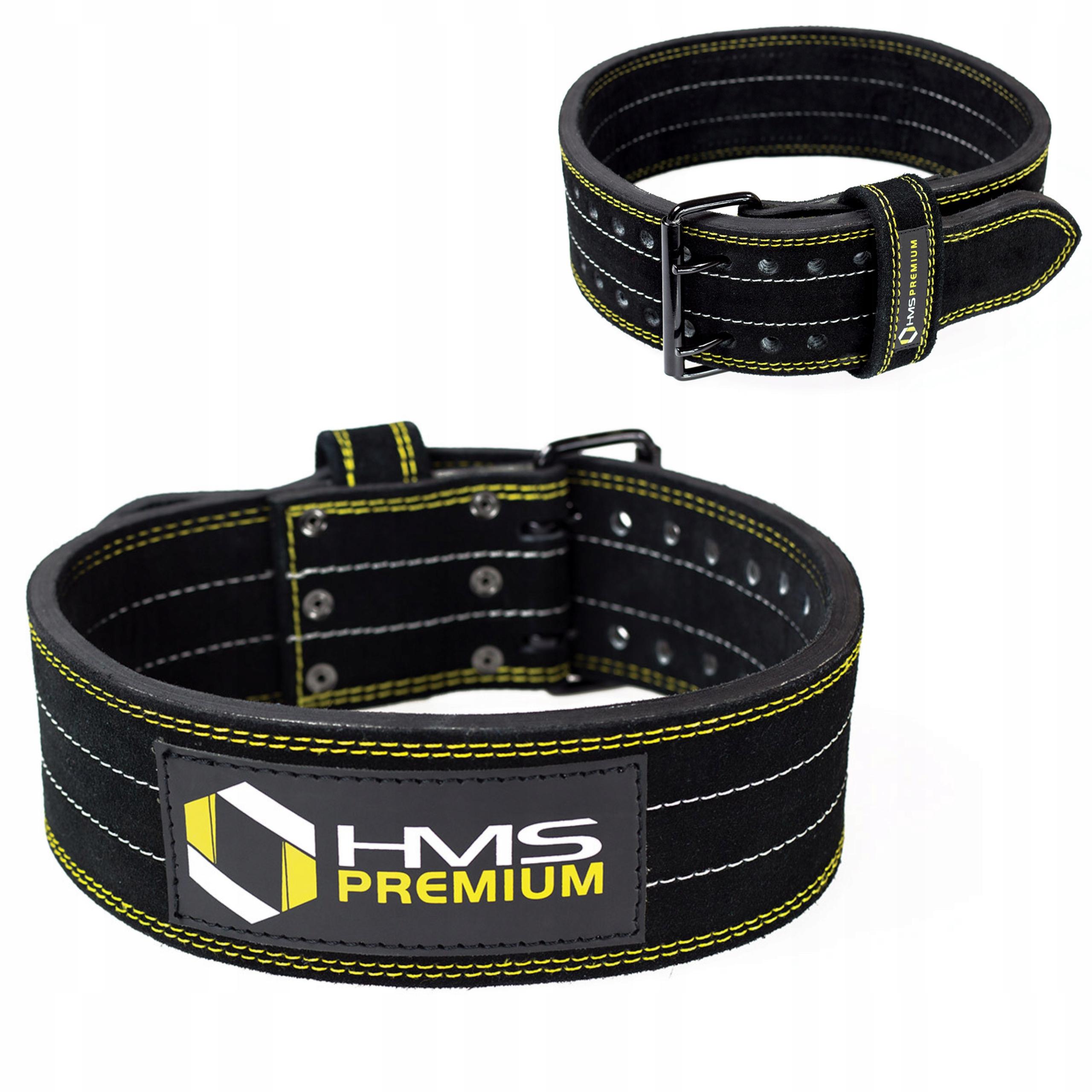 Silný Kulturistický Pás L Hms Premium Kůže 3 Vrstvy Dvoupinová spona