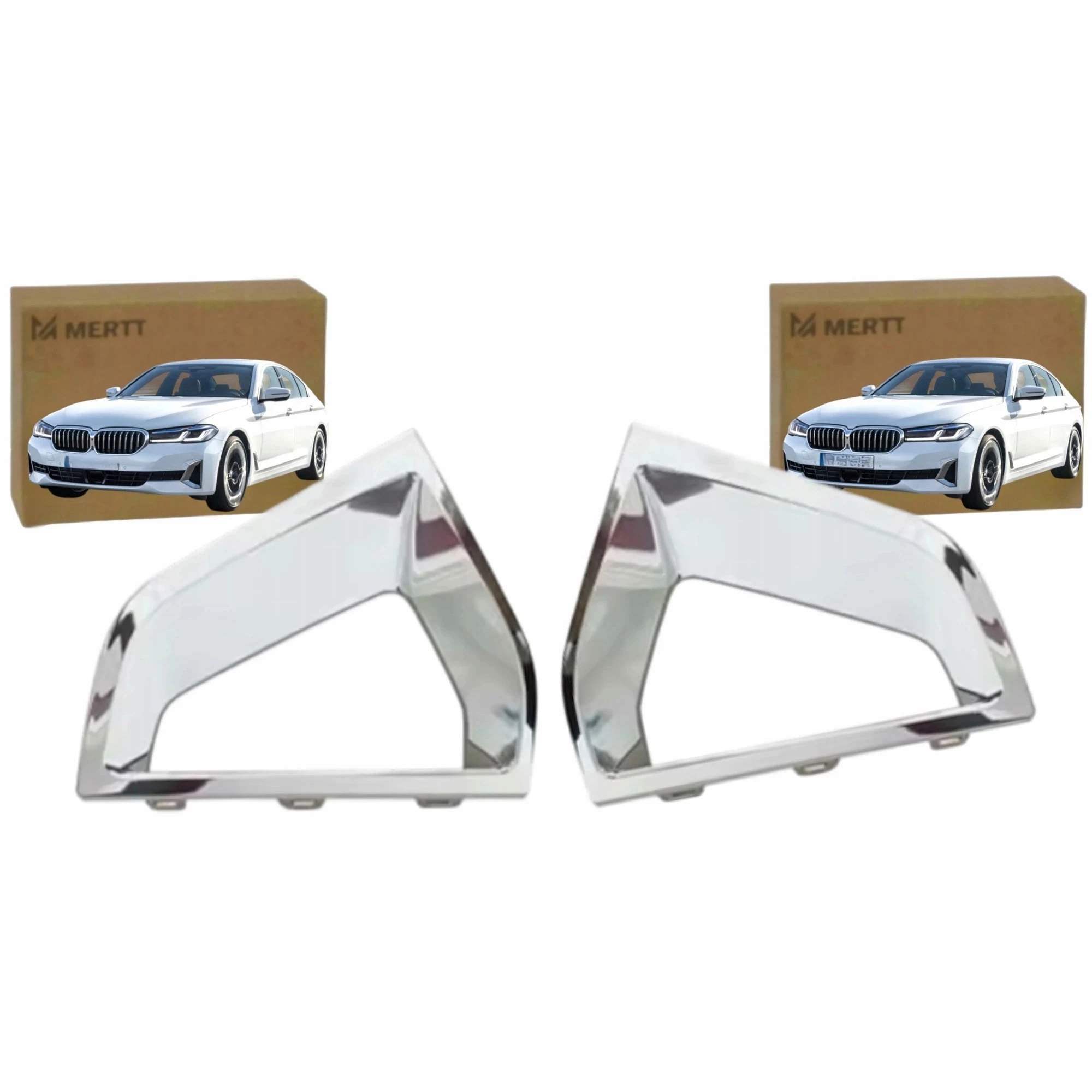 Bmw 5 G31 G30 2020- Atrapa Chrom Rámeček Předního Nárazníku Levý Pravý Sada