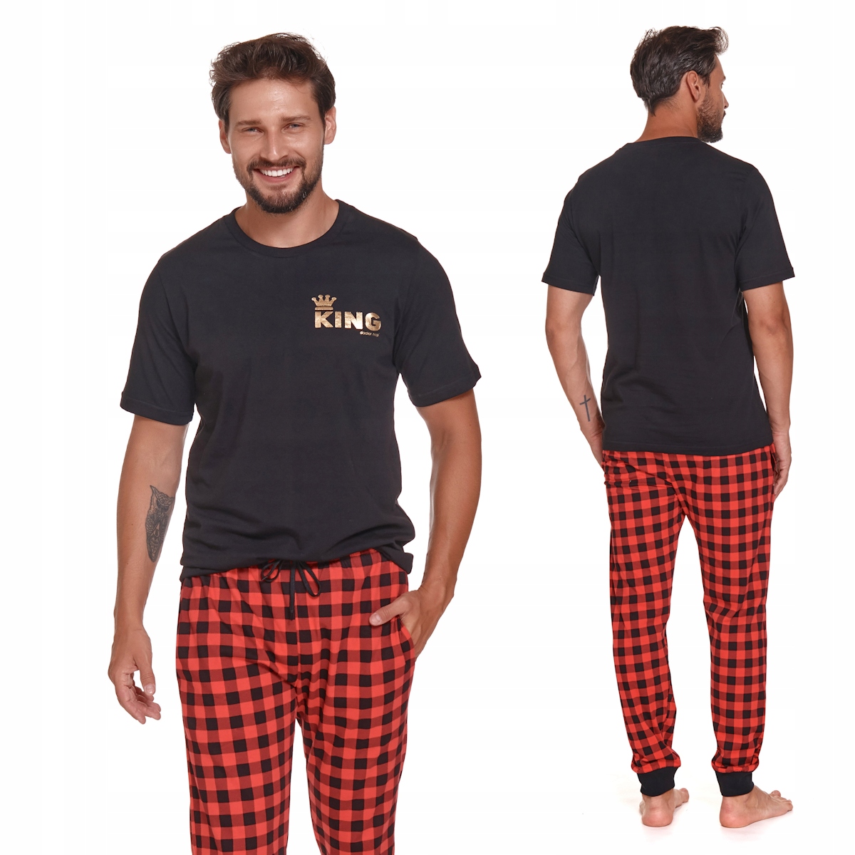 Pánské pyžamo King se zlatým potiskem Dr Nap XXL 4360 Ro