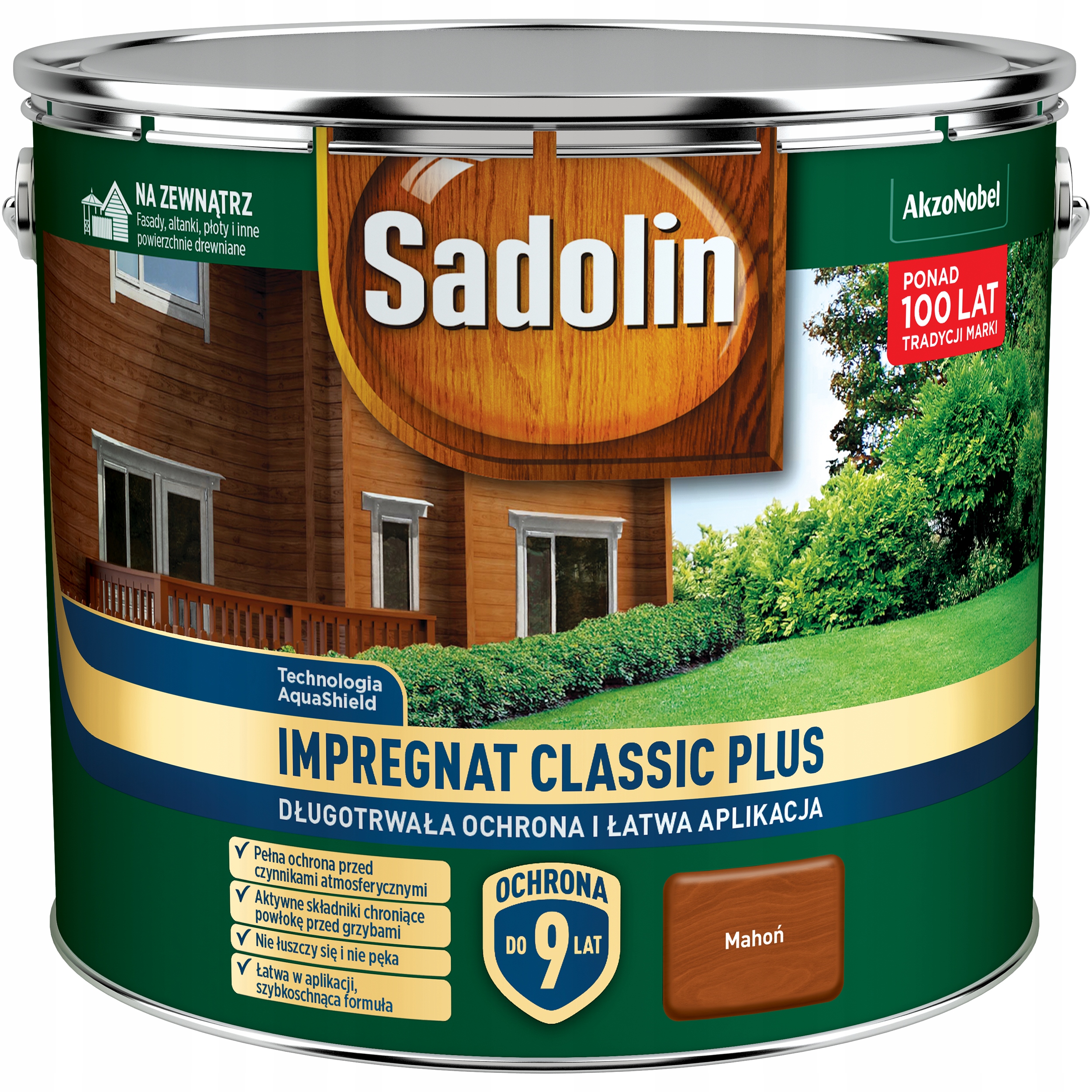 Sadolin Classic Plus- impregnat wodny, mahoń, 9l