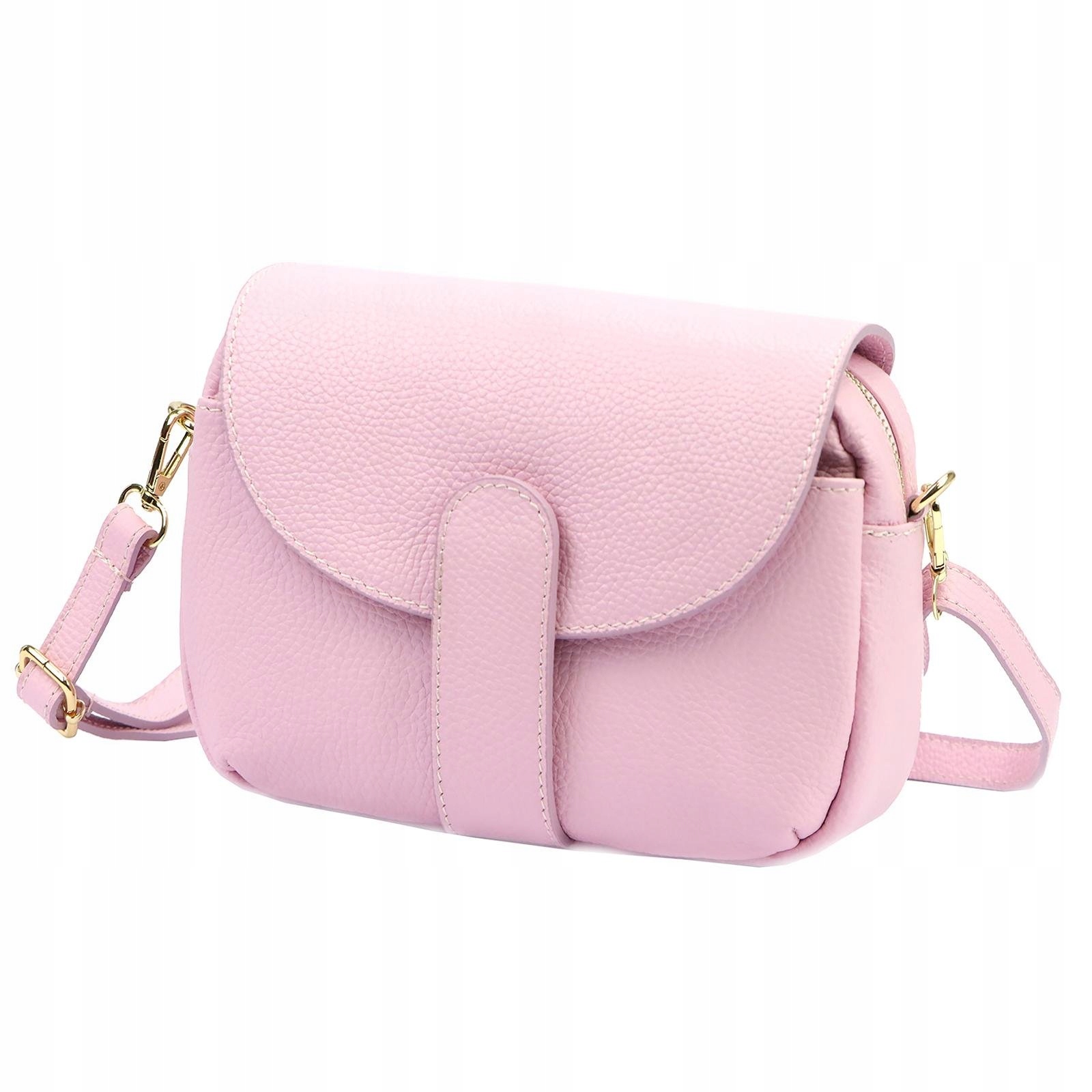 Dámská kabelka přes rameno kožená pudrová růžová Luka