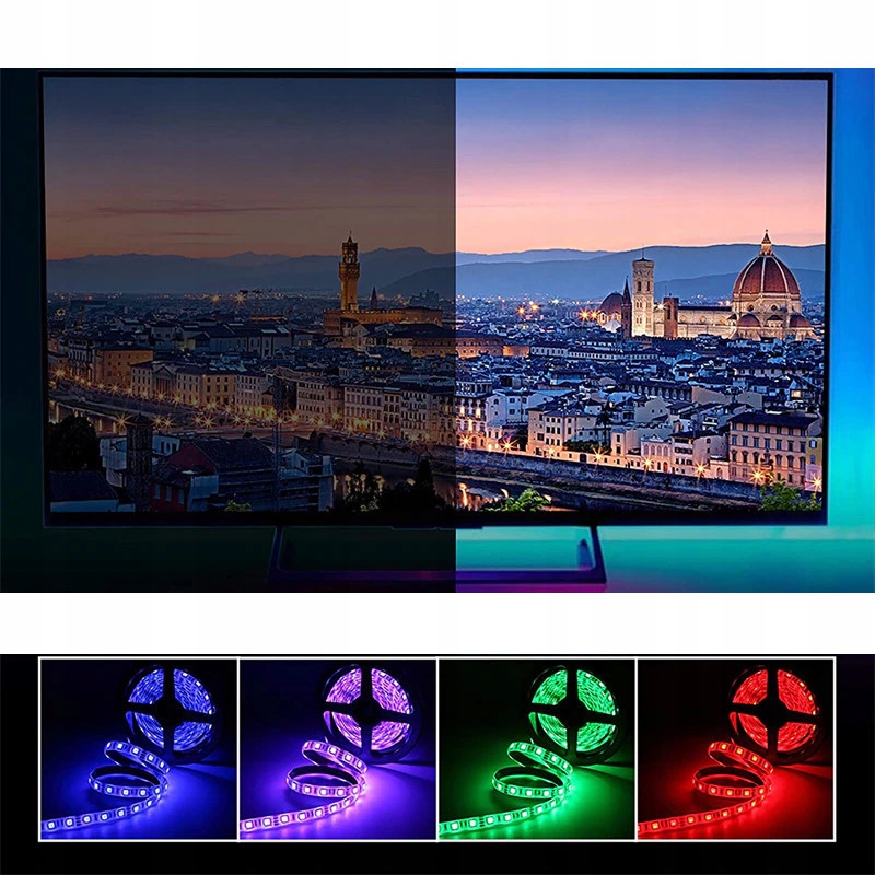 TAŚMA LED RGB USB 5M PODŚWIETLENIE TV + PILOT 5V Model RGB USB PILOT 5M