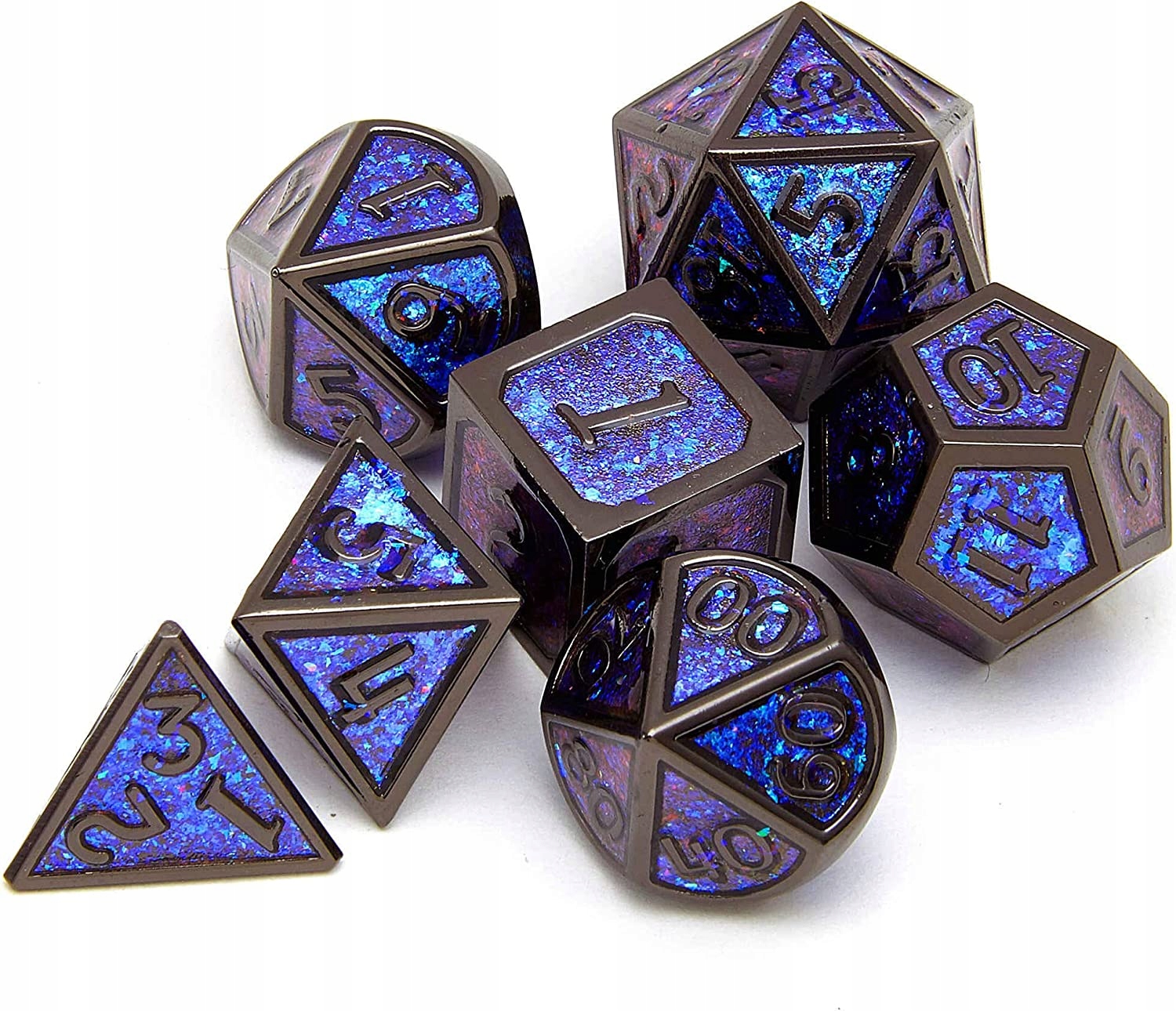 MAGICZNE ŹRÓDŁO ZESTAW 7 METALOWYCH KOŚCI RPG Producent RGFK