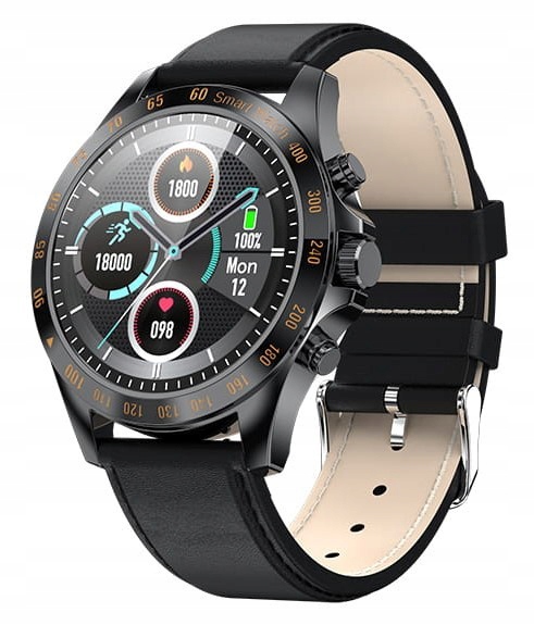 Smartwatch Garett Men Style, czarny, skórzany Garett Electronics
